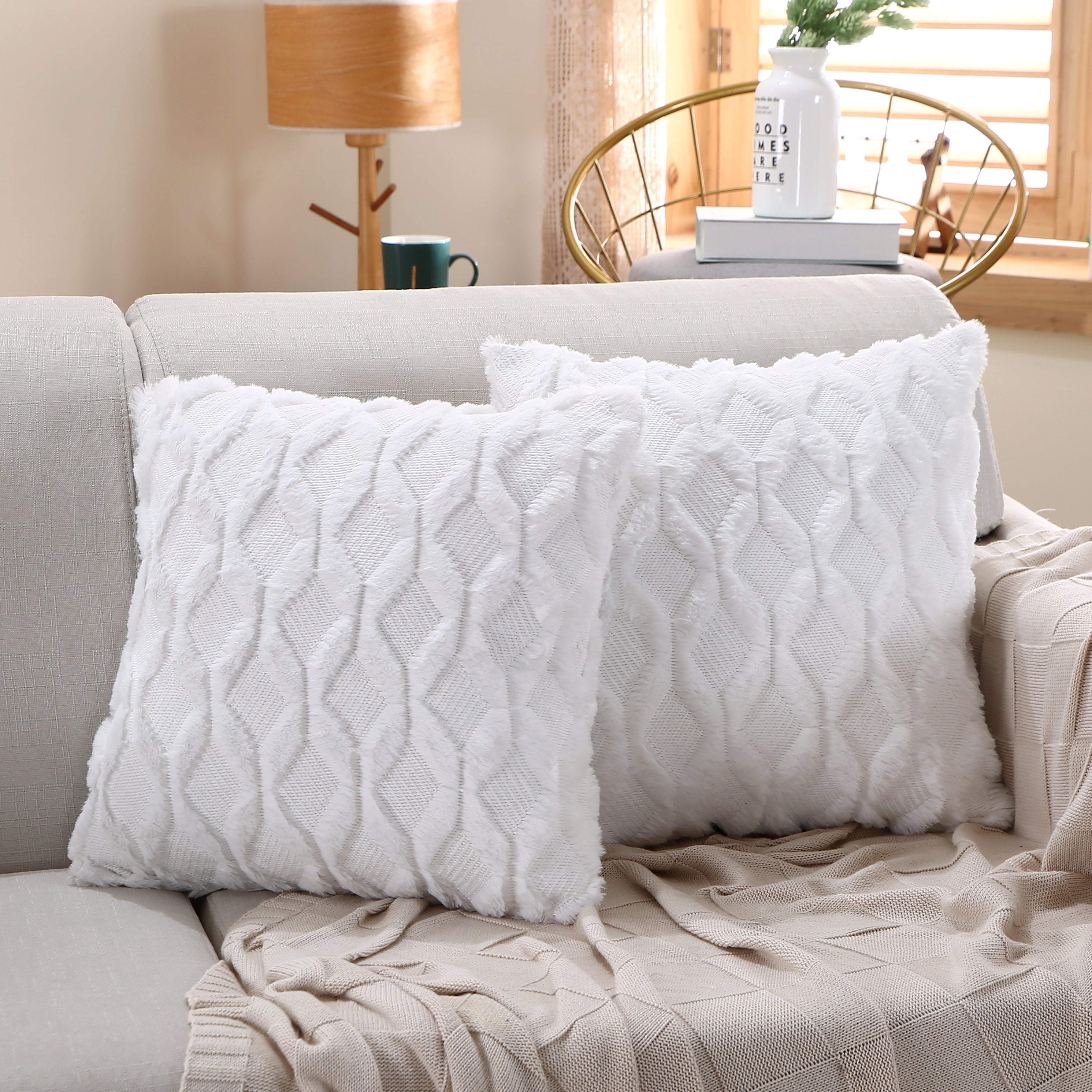 18"x18" Throw Pillow FULL set of cover and insert  Wide Variety of Colors reversable