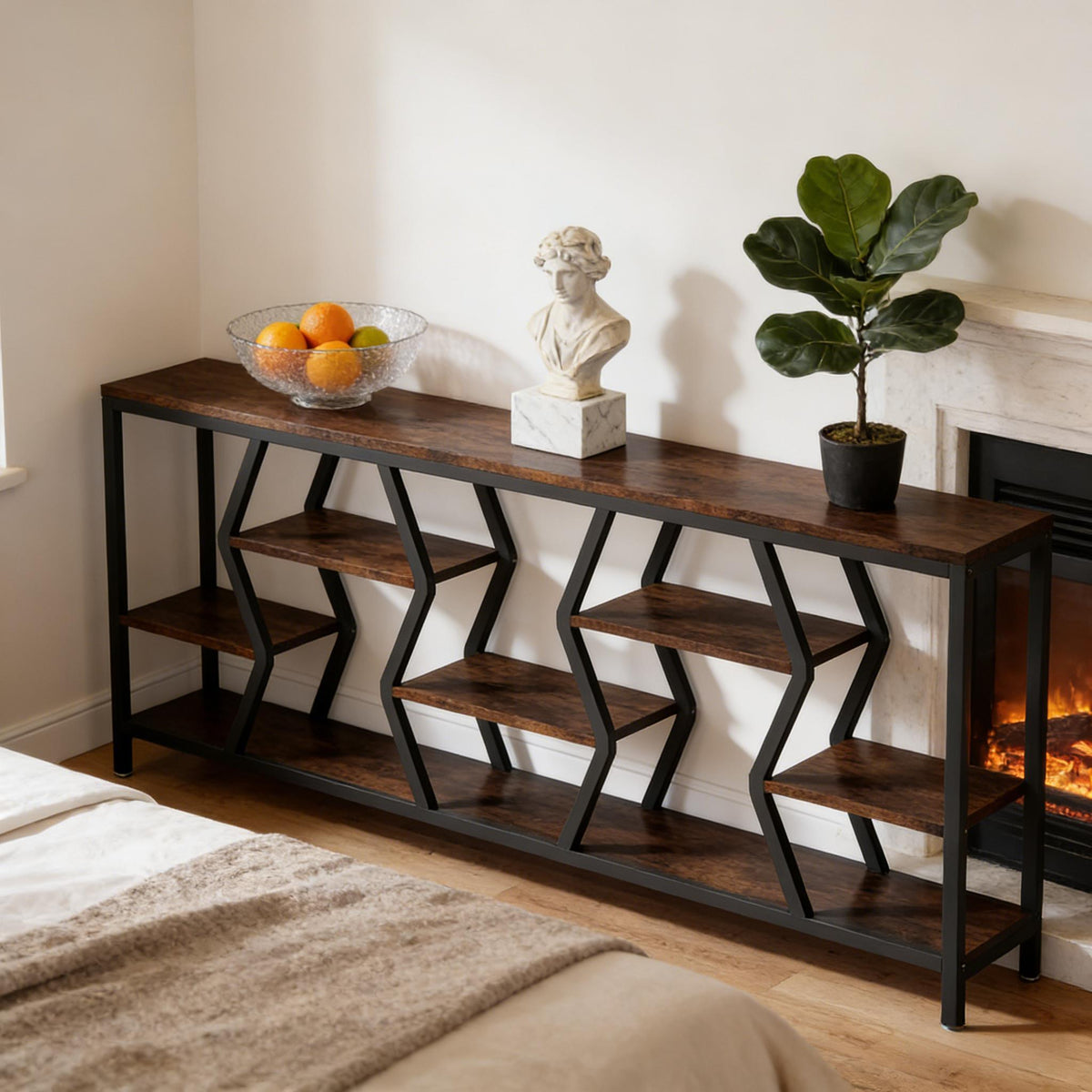 Durable Sofa Console Table with Generous Storage