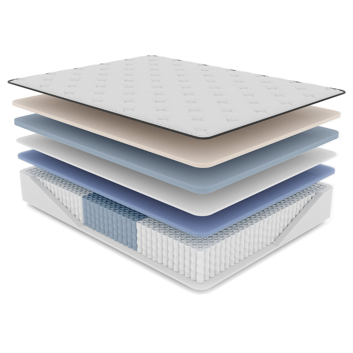 Diamond Hughes Latex Hybrid Twin Mattress with Euro-Top 14.5" - Medium Feel