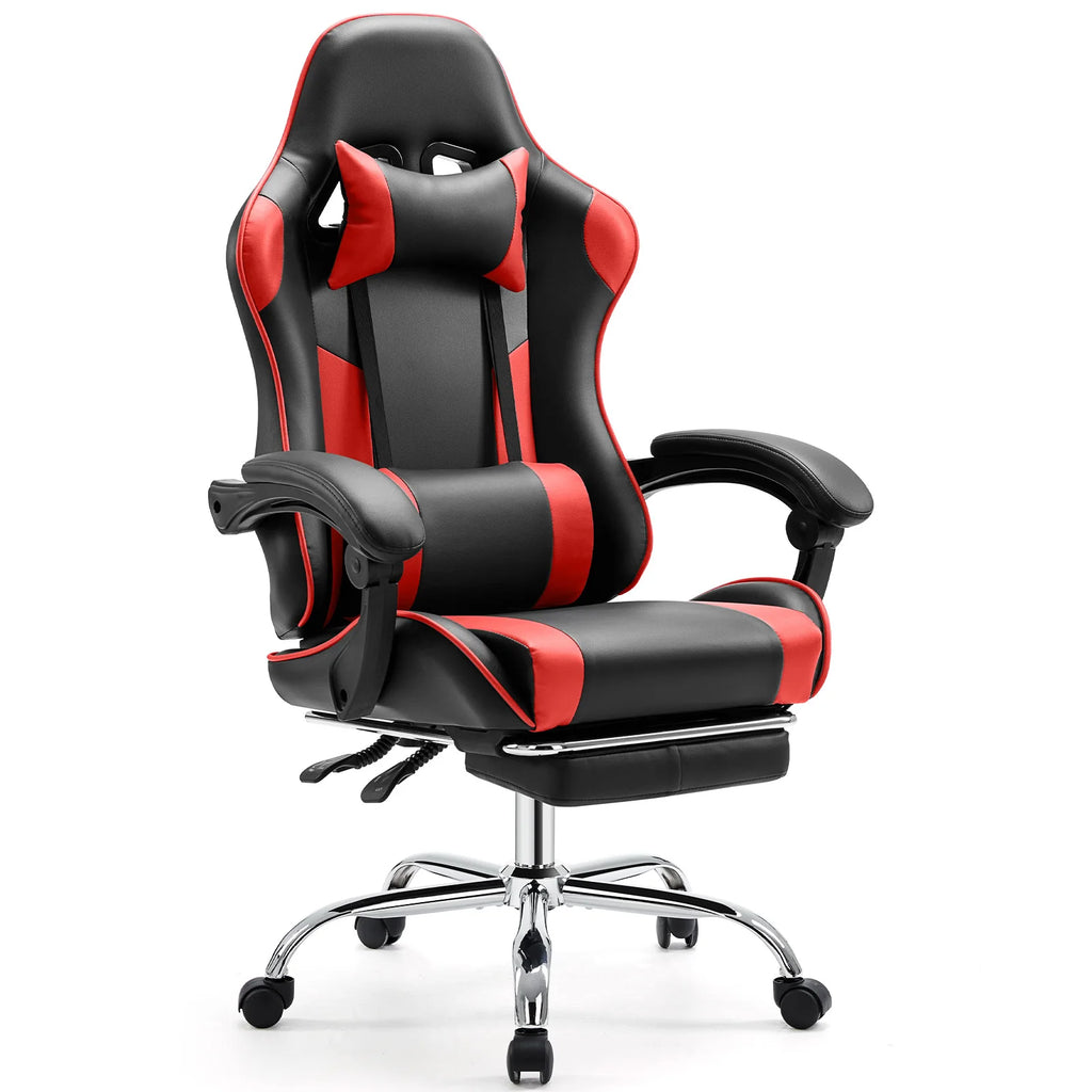 Gaming Chair Adjustable Swivel PU Leather
