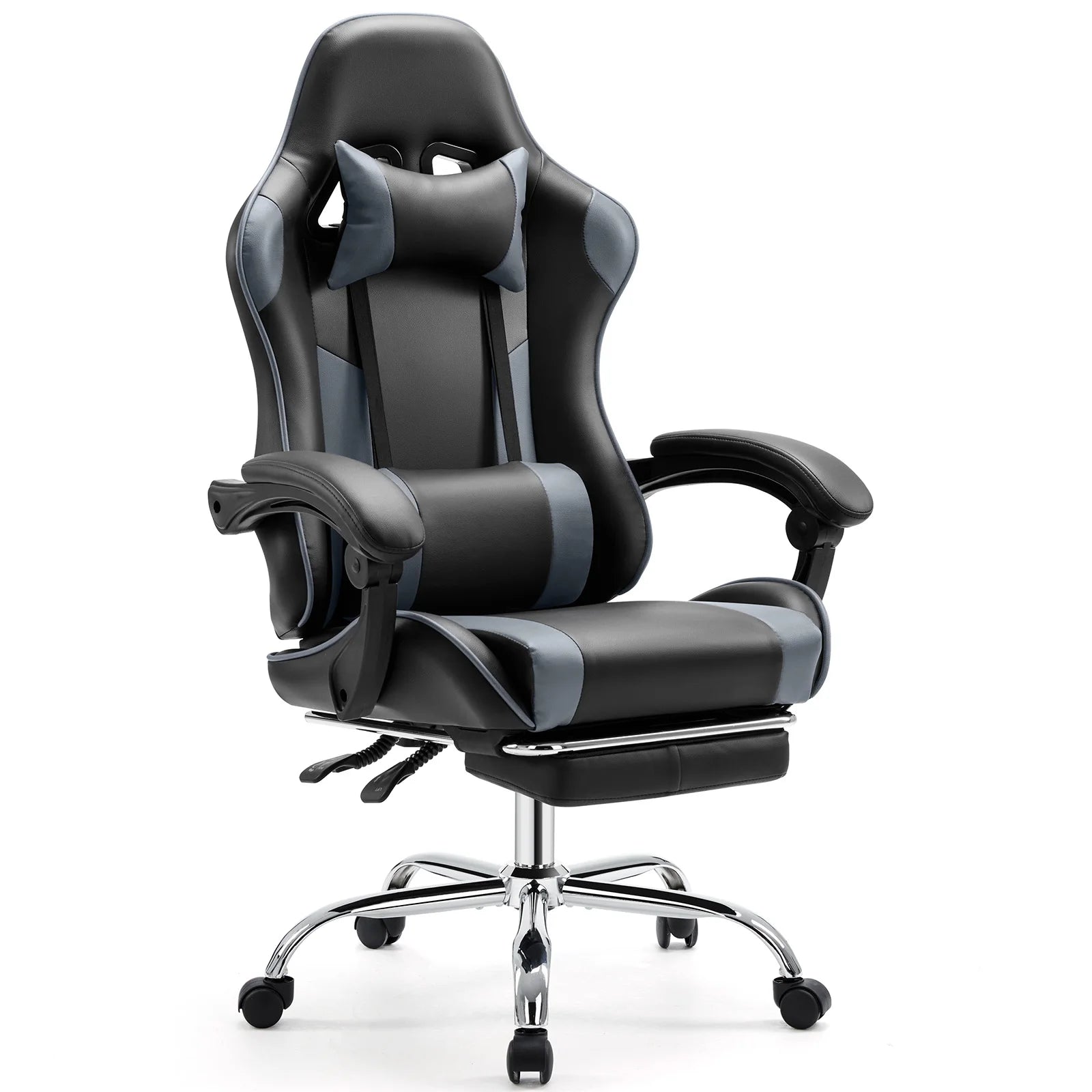Gaming Chair Adjustable Swivel PU Leather