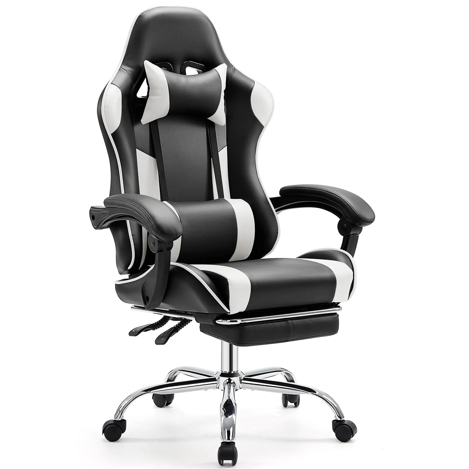 Gaming Chair Adjustable Swivel PU Leather