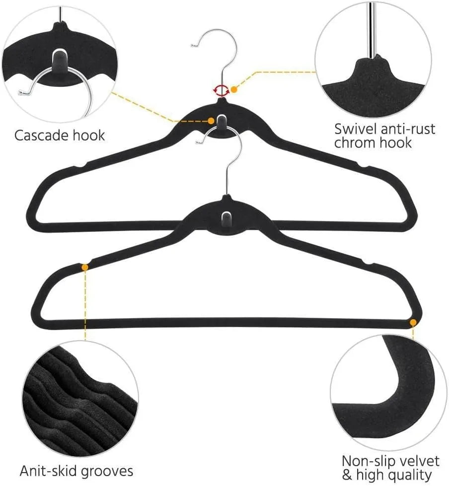 Premium Cascading Velvet Hangers 100 Pack