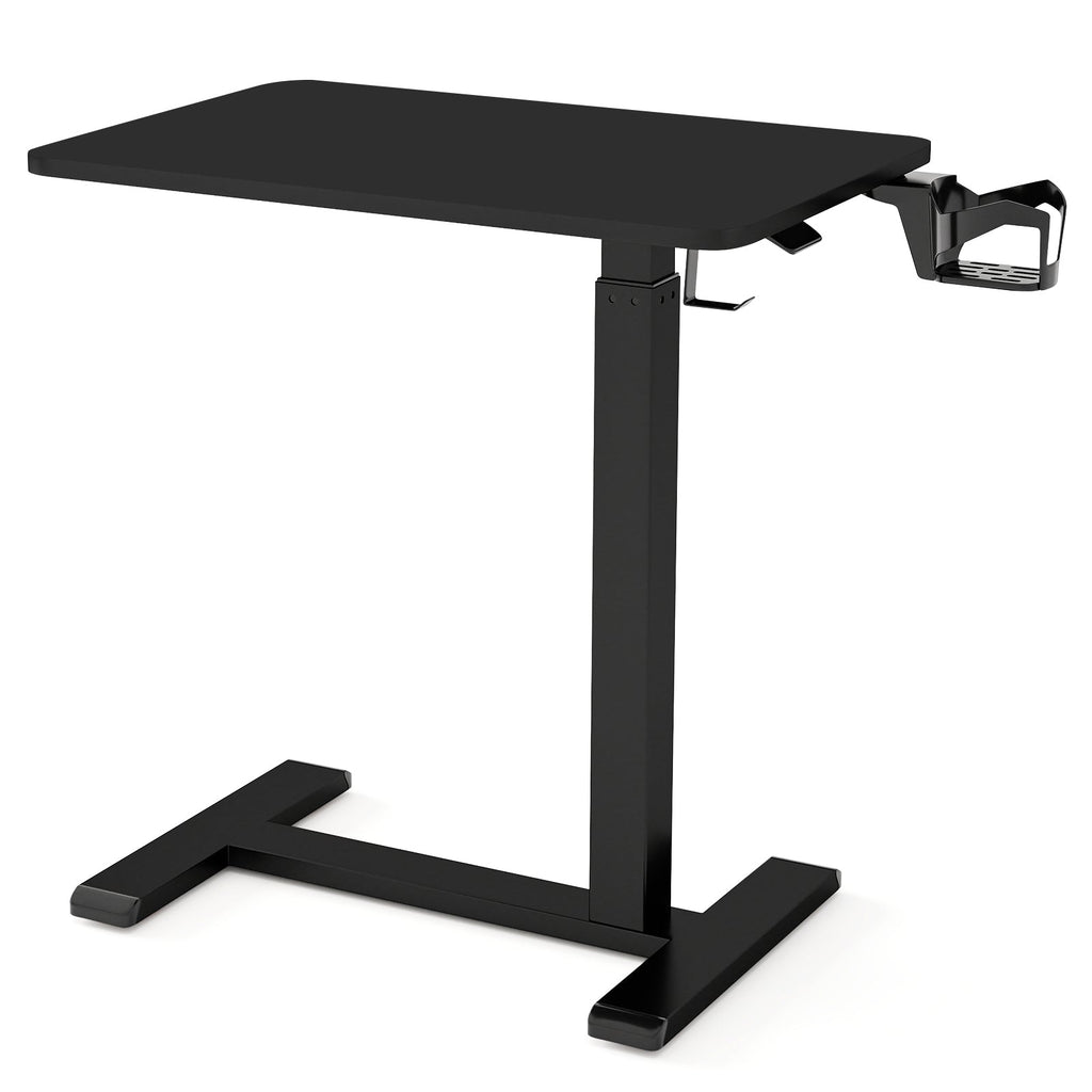 Mobile Standing Desk Height Adjustable Overbed Bedside Table with Cup Holder