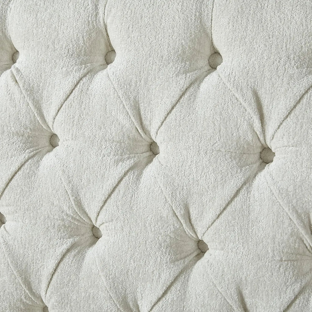 Queen Size Chenille Platform Bed Frame