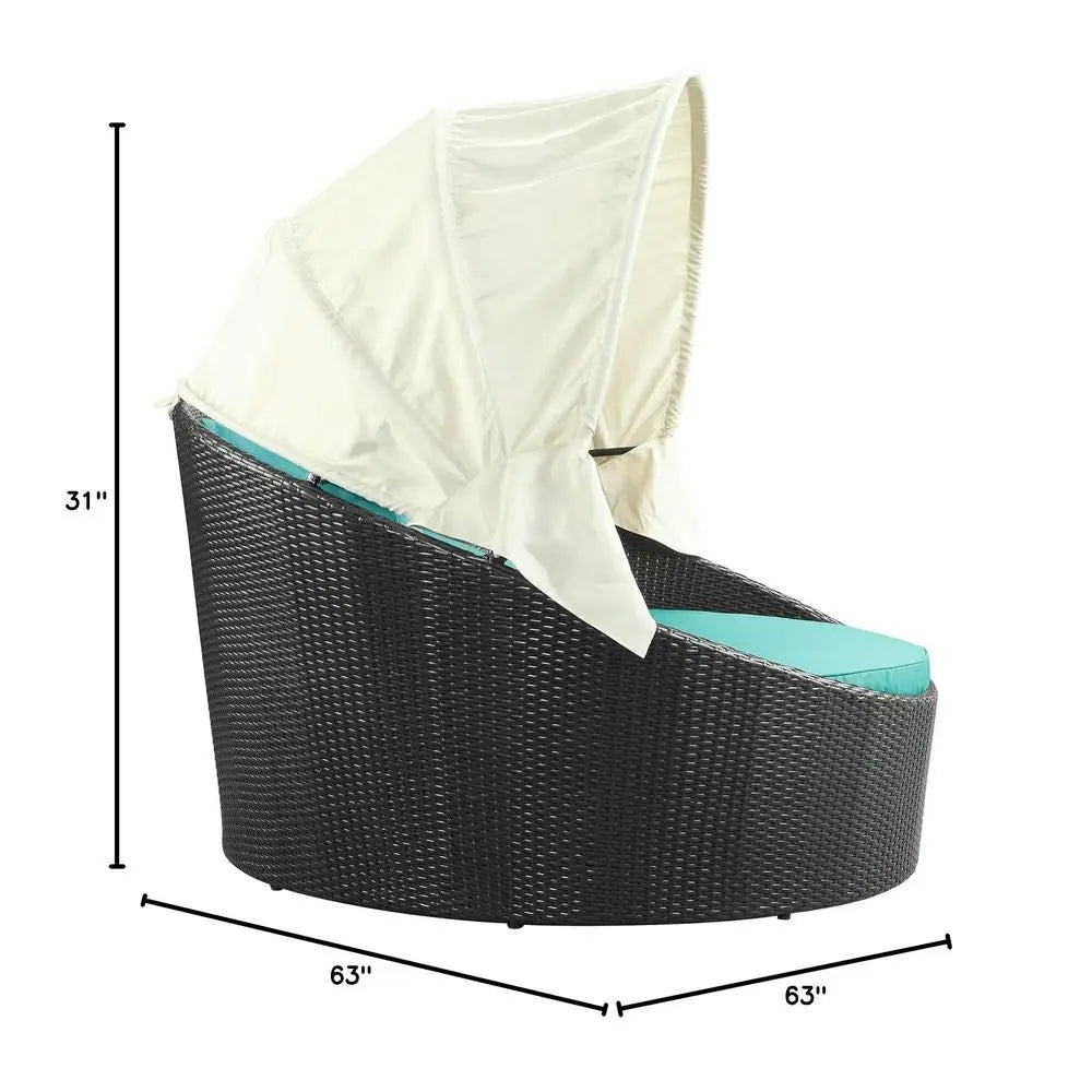 Wicker Rattan Canopy Daybed