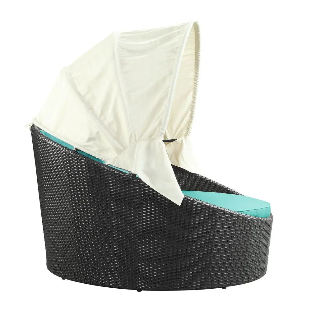 Wicker Rattan Canopy Daybed