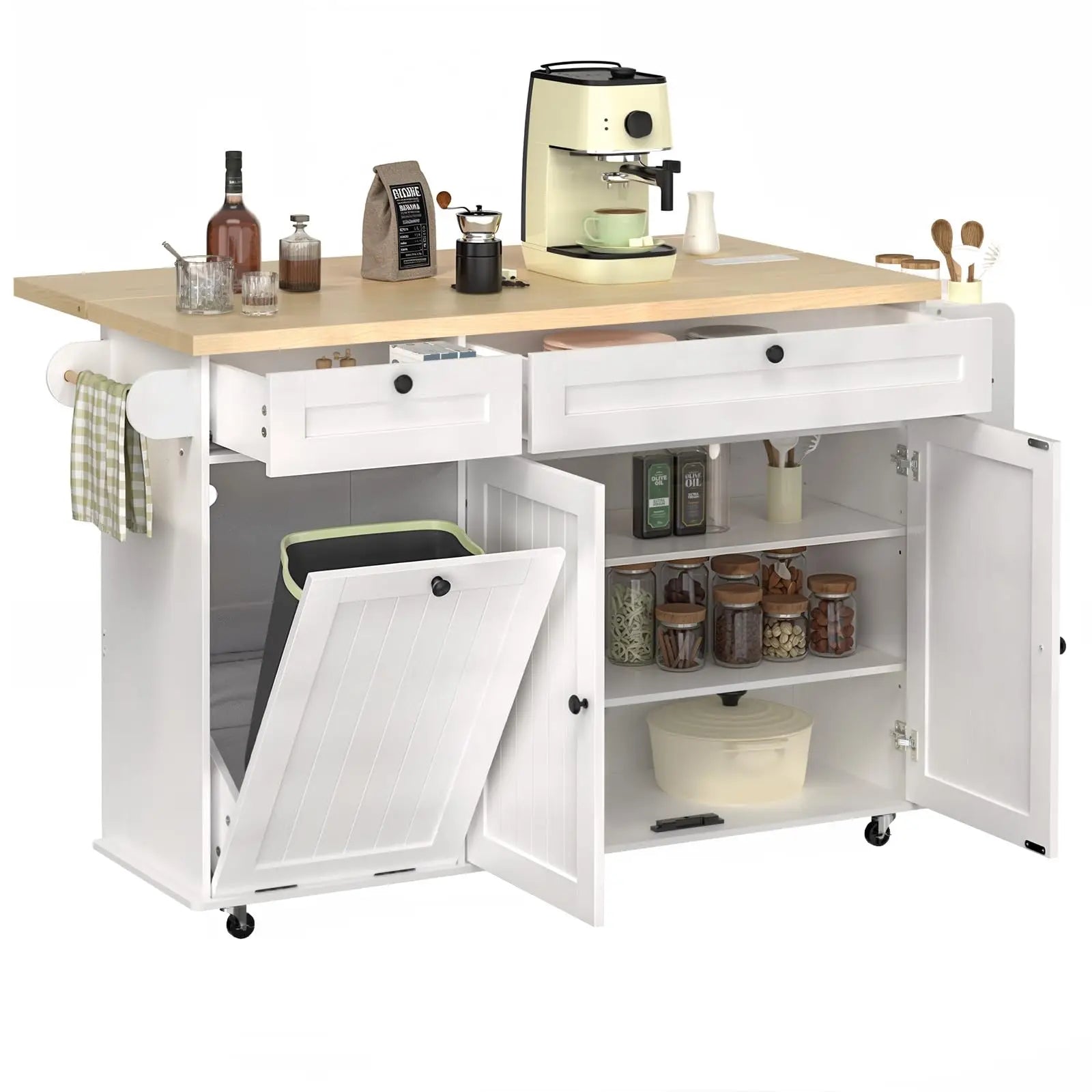 Mobile Kitchen Island/bar with Drop Table