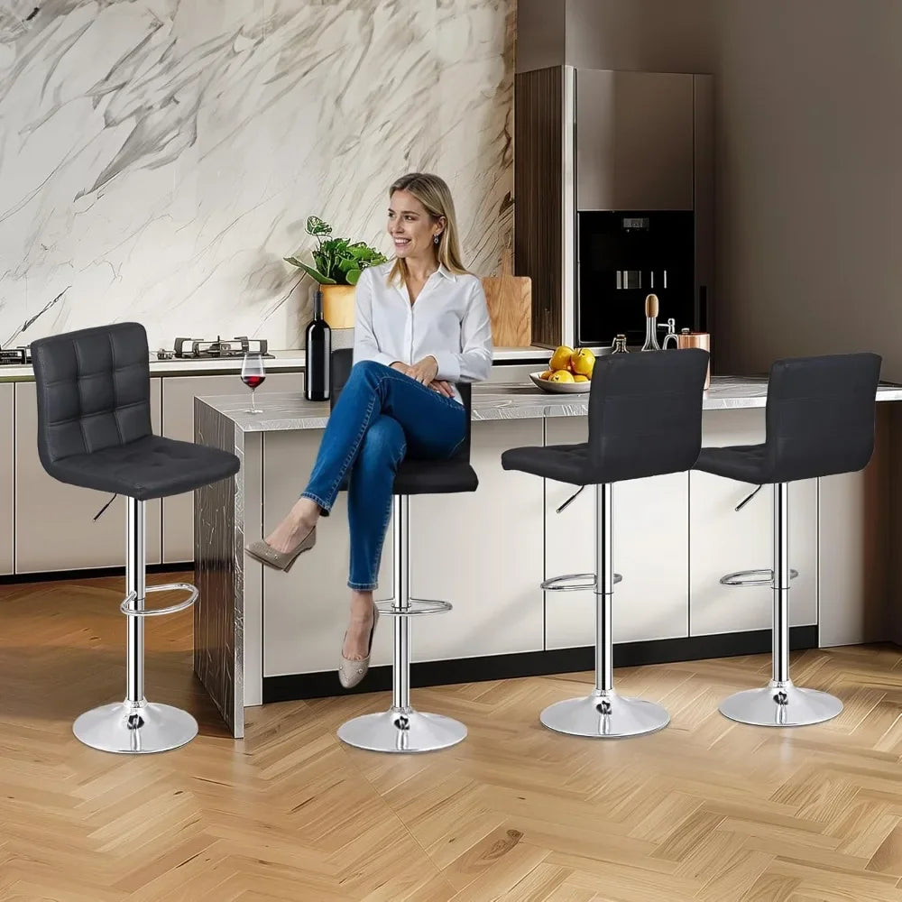 Set of 4 Adjustable Swivel Barstools
