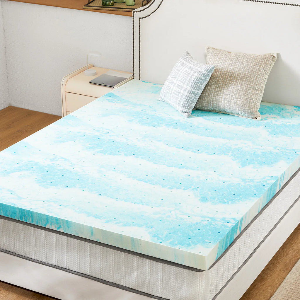 Gel Memory Soft Foam Cooling Mattress Topper
