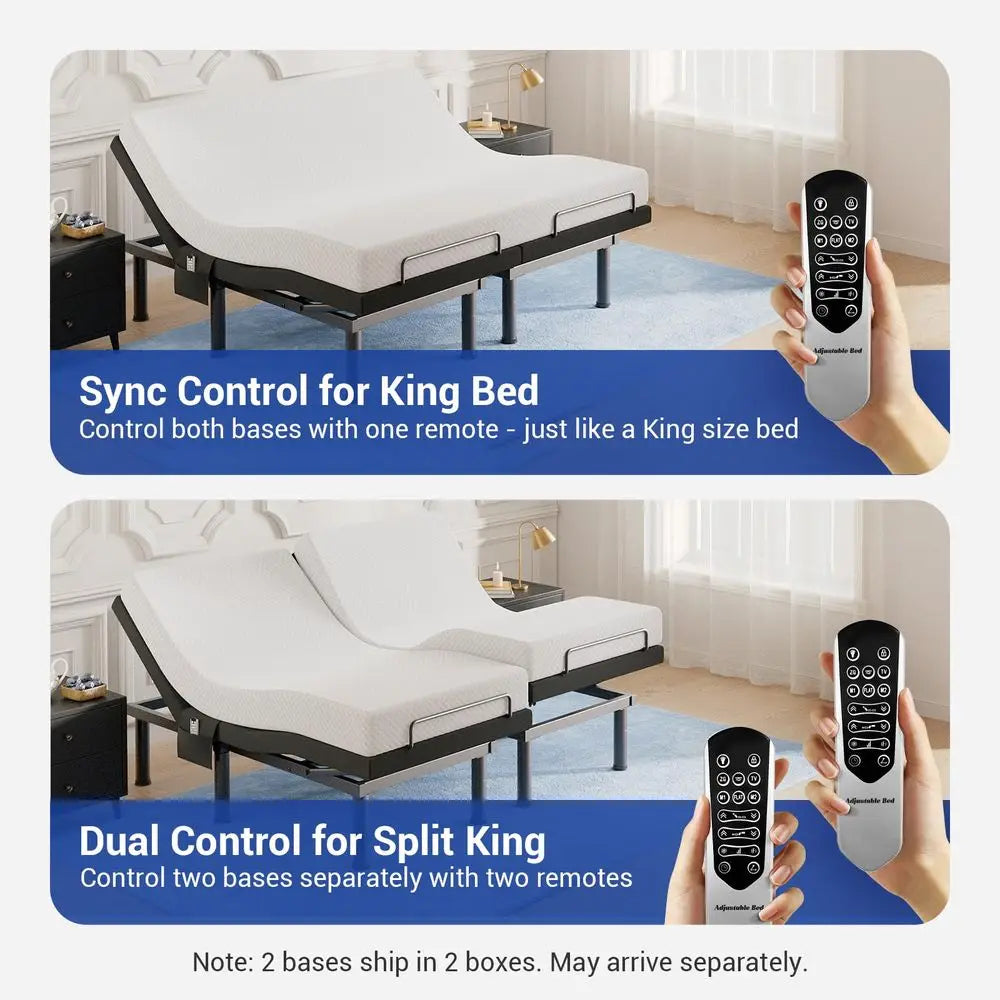 Adjustable Electric Split King Size Bed Frame