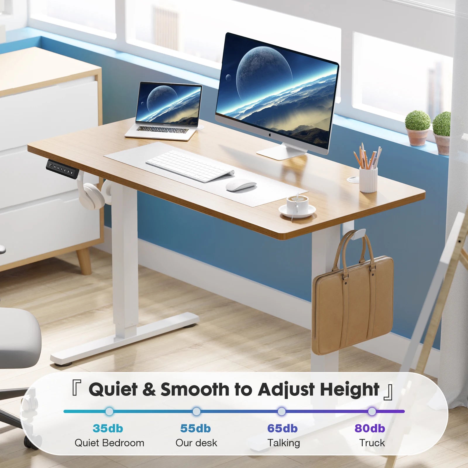 Electric Adjustable Standing/Sitting Desk Workstation