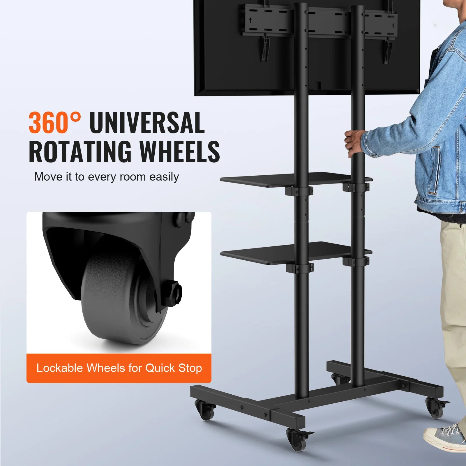 Mobile TV Stand  with Adjustable Height