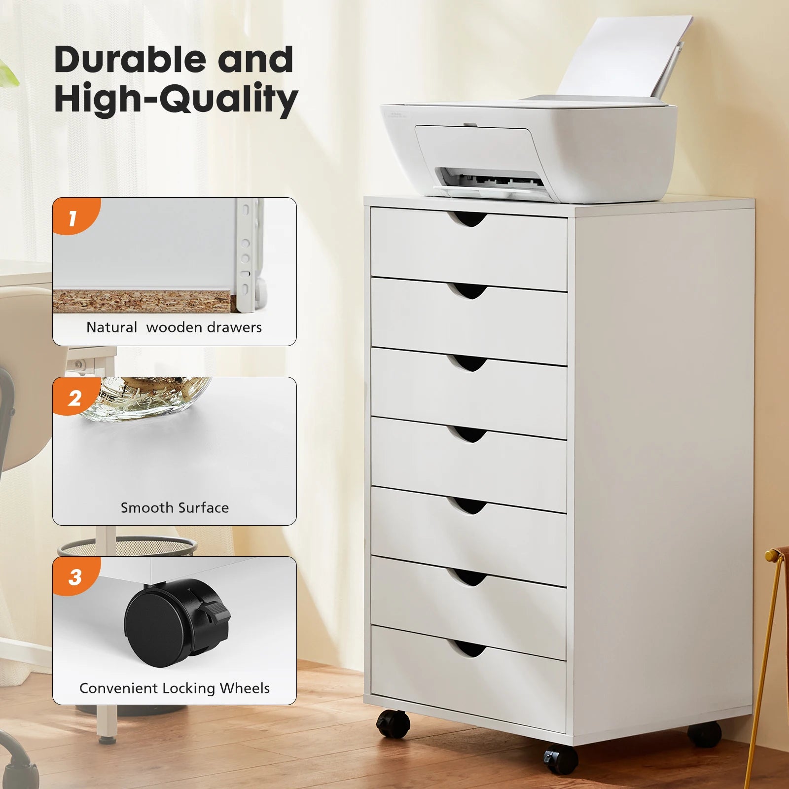 Mobile 7 Drawer File Nightstand