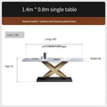Modern Dining Table With Stainless Steel Finish Black White Desk Top For Six People Home Rectangle Luxury Marble Kitchen Table