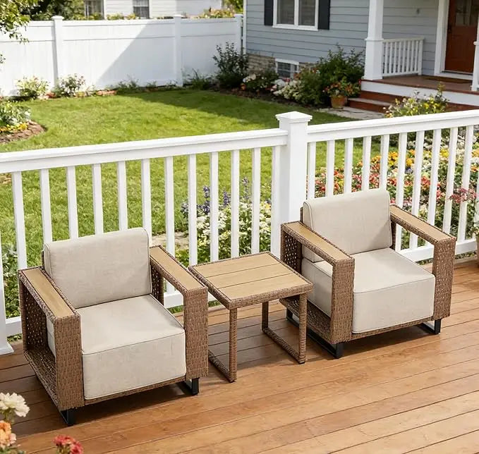 3 Piece All Weather PE Rattan Outdoor Sectional Sofa Set