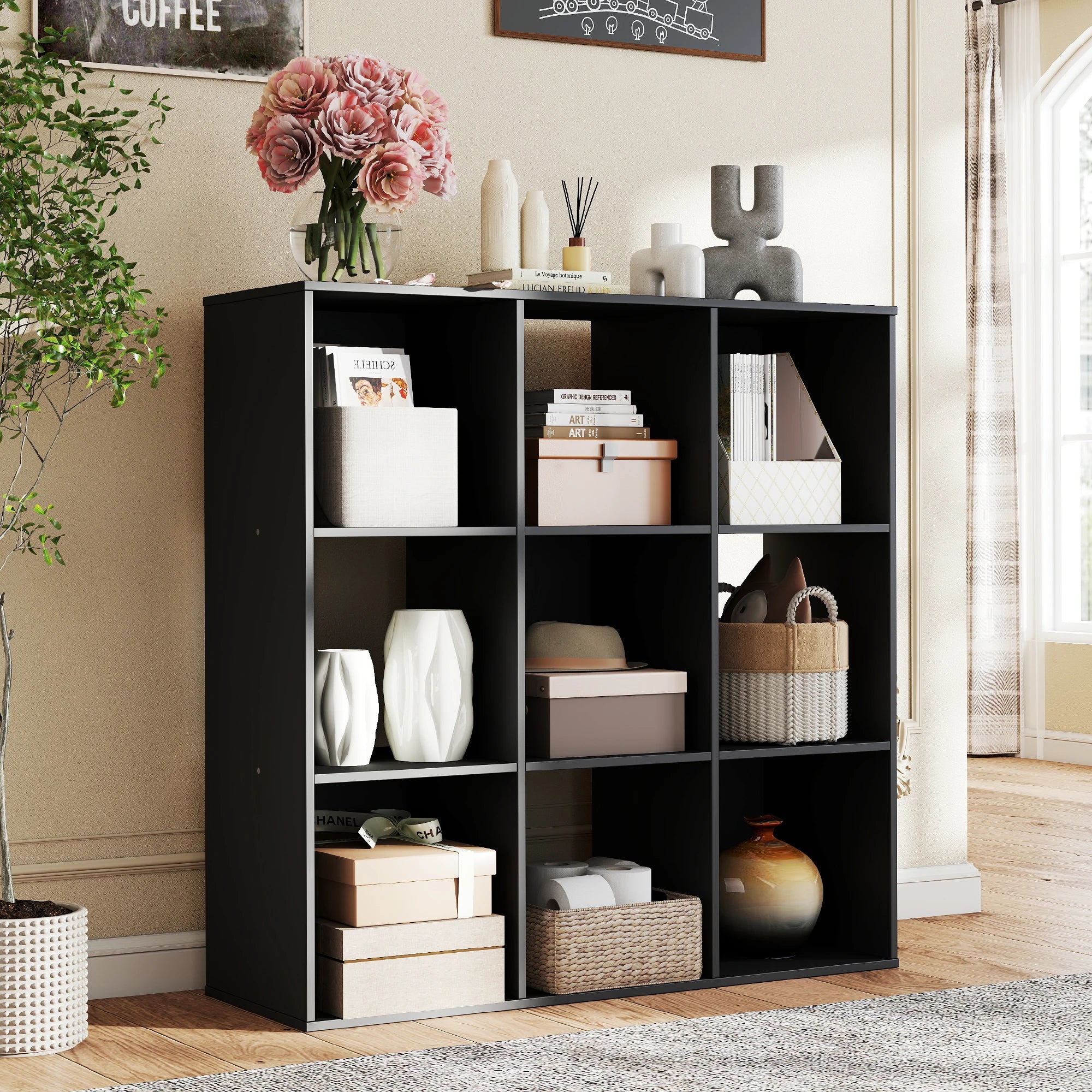 9 Cube Wooden Storage Organizer