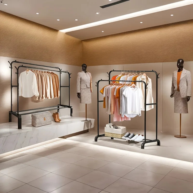 Heavy-Duty Metal Double-Pole Hanger