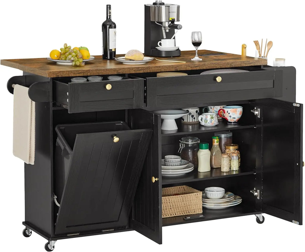 Mobile Kitchen Island/bar with Drop Table