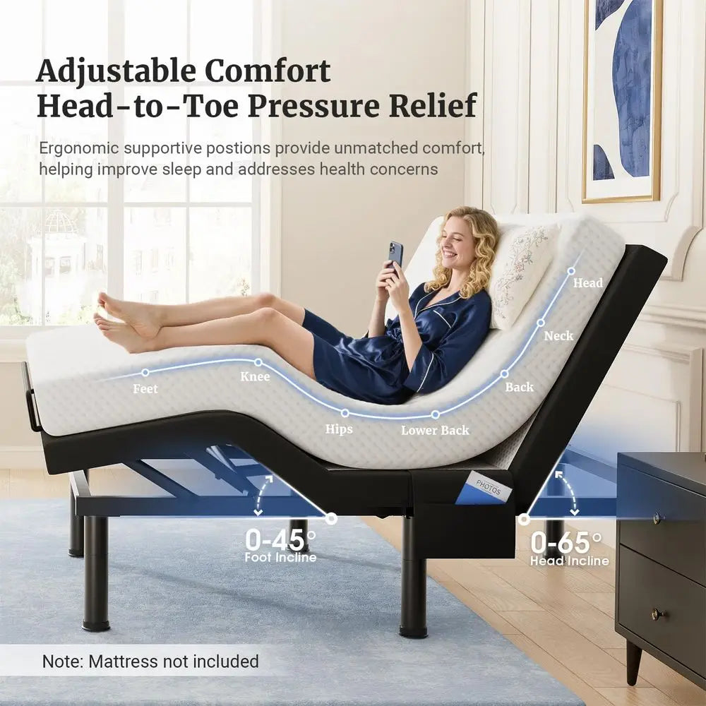 Adjustable Electric Split King Size Bed Frame