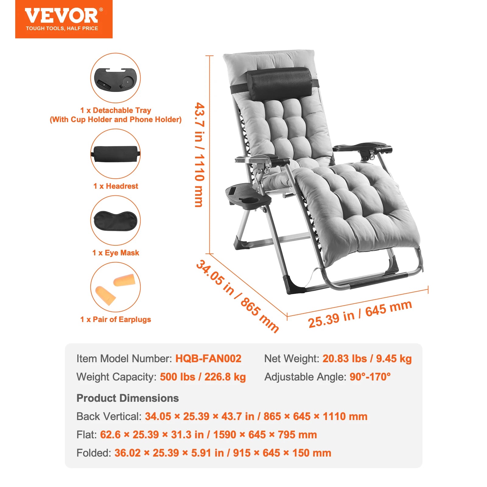 Zero Gravity/Anti Gravity Recliner Lounge Chair