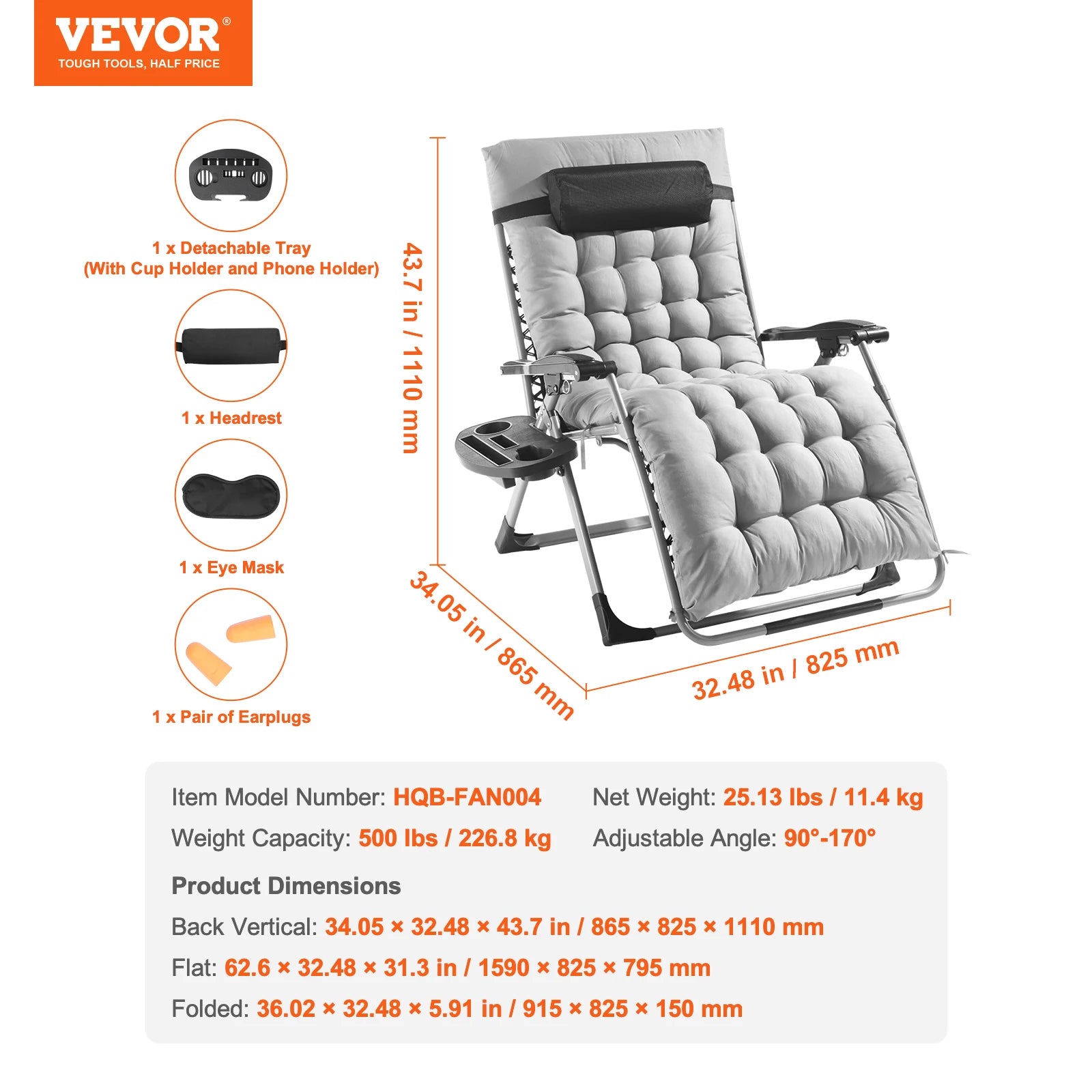 Zero Gravity/Anti Gravity Recliner Lounge Chair