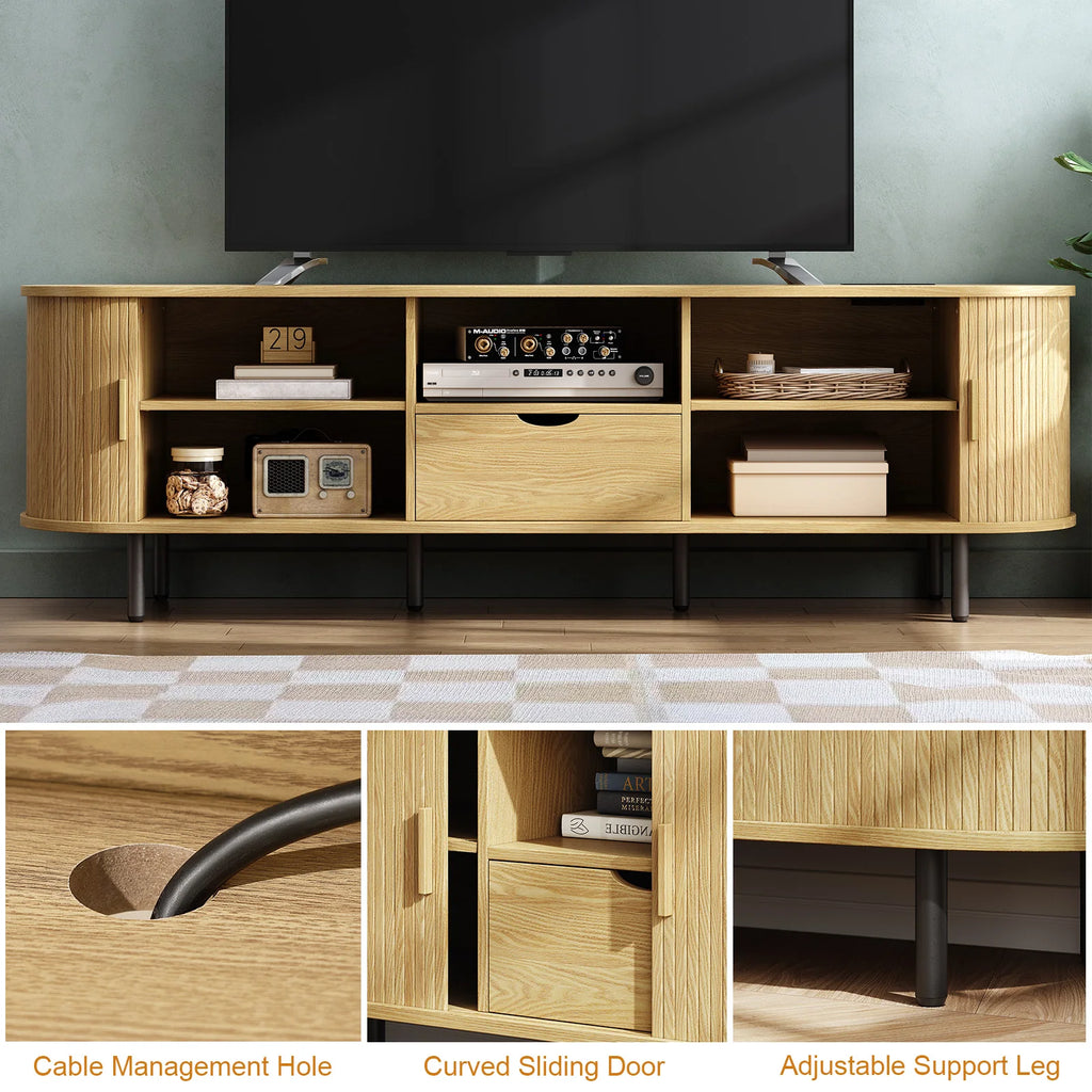 69" TV Entertainment Center w/ Power Outlet,