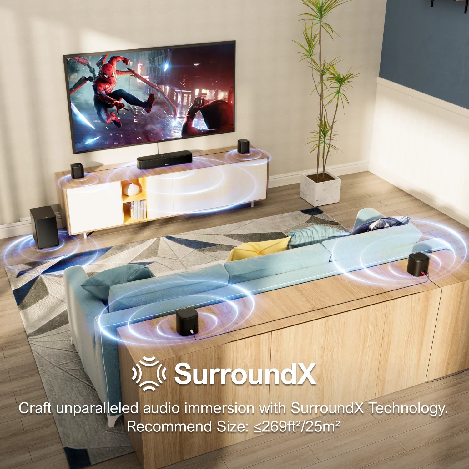 7.1 Channel Sound Bar System for TV