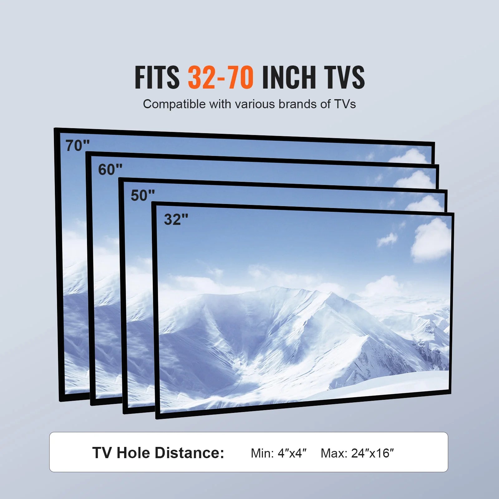 Mobile TV Stand  with Adjustable Height