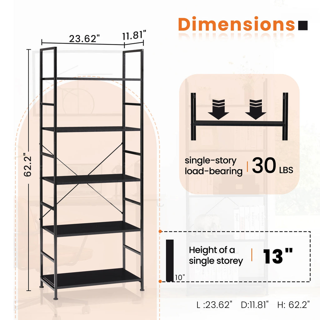 5 Tier Bookcase /Shelves