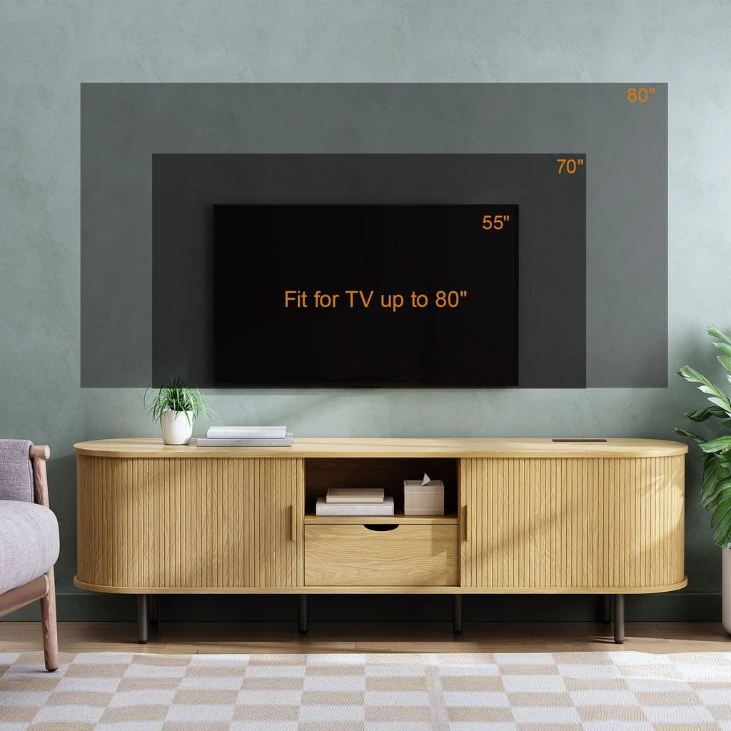 69" TV Entertainment Center w/ Power Outlet,