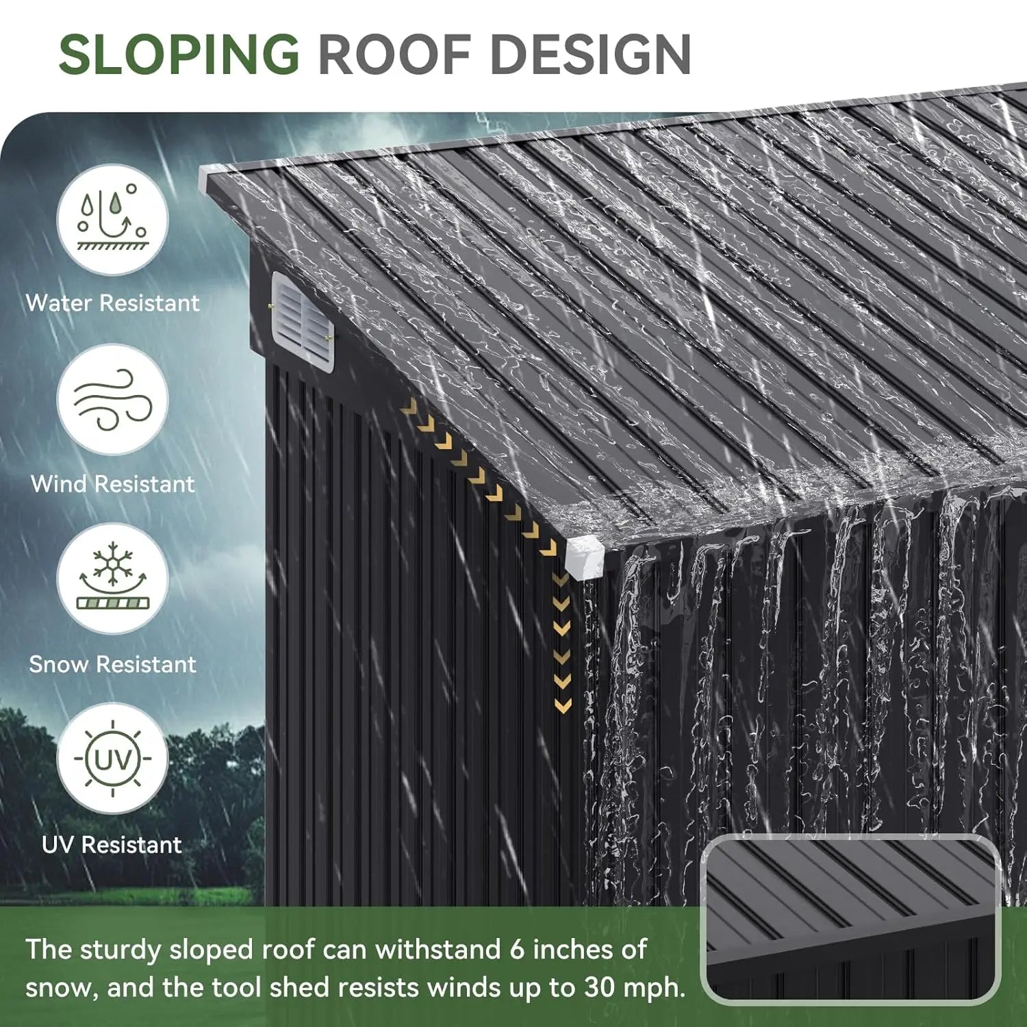 Triple Door Outdoor Metal Storage Shed