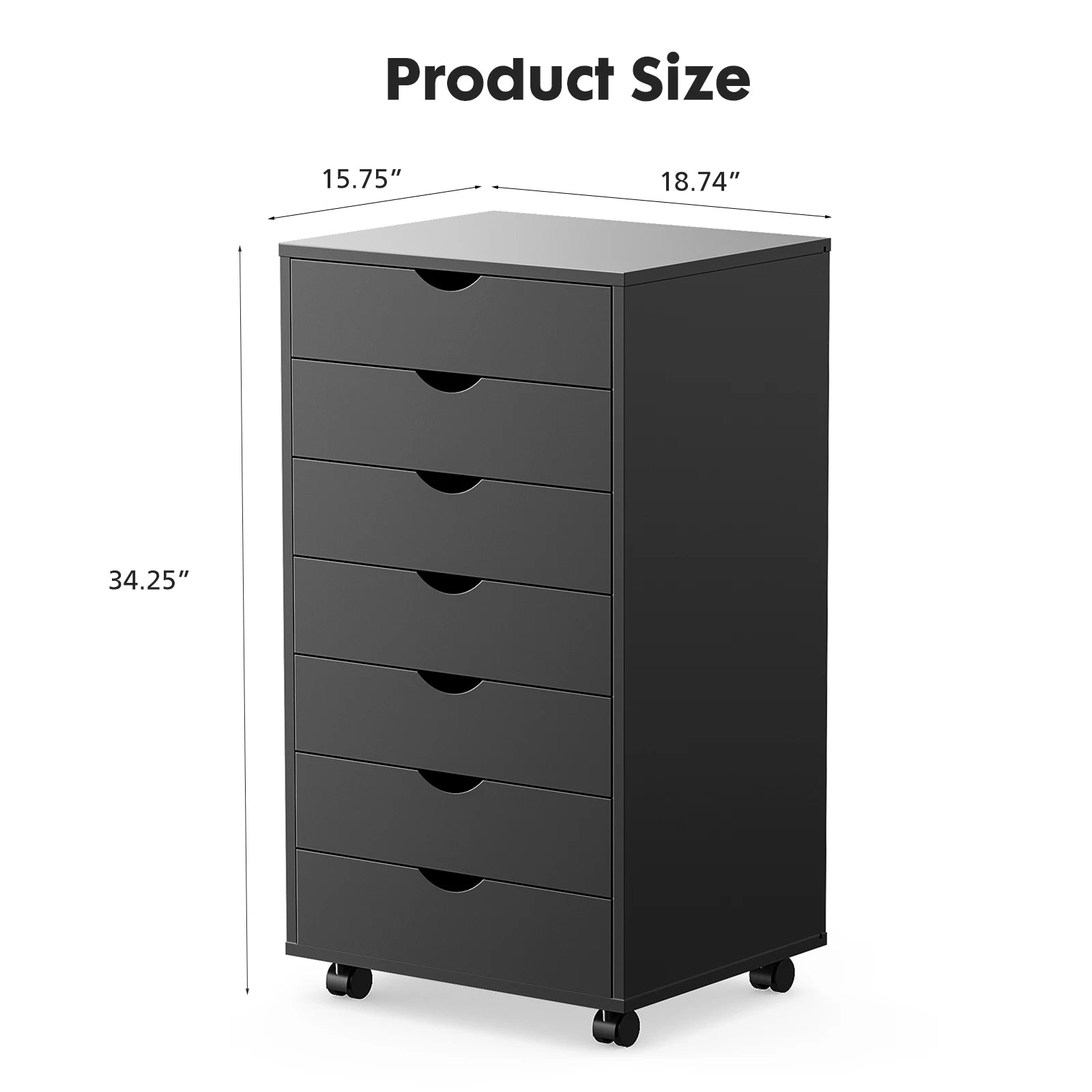 Mobile 7 Drawer File Nightstand