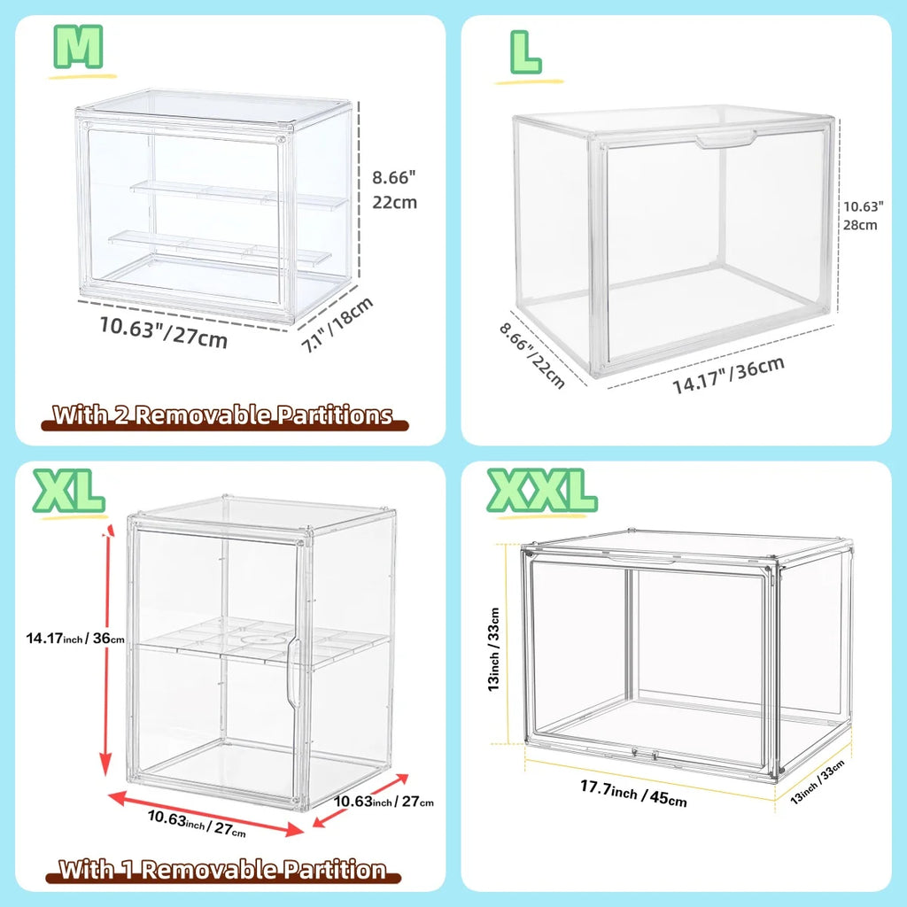 Acrylic Clear Stackable Storage Case Bins