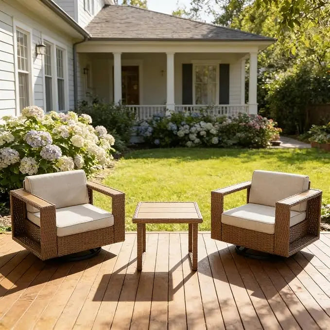 3 Piece All Weather PE Rattan Outdoor Sectional Sofa Set