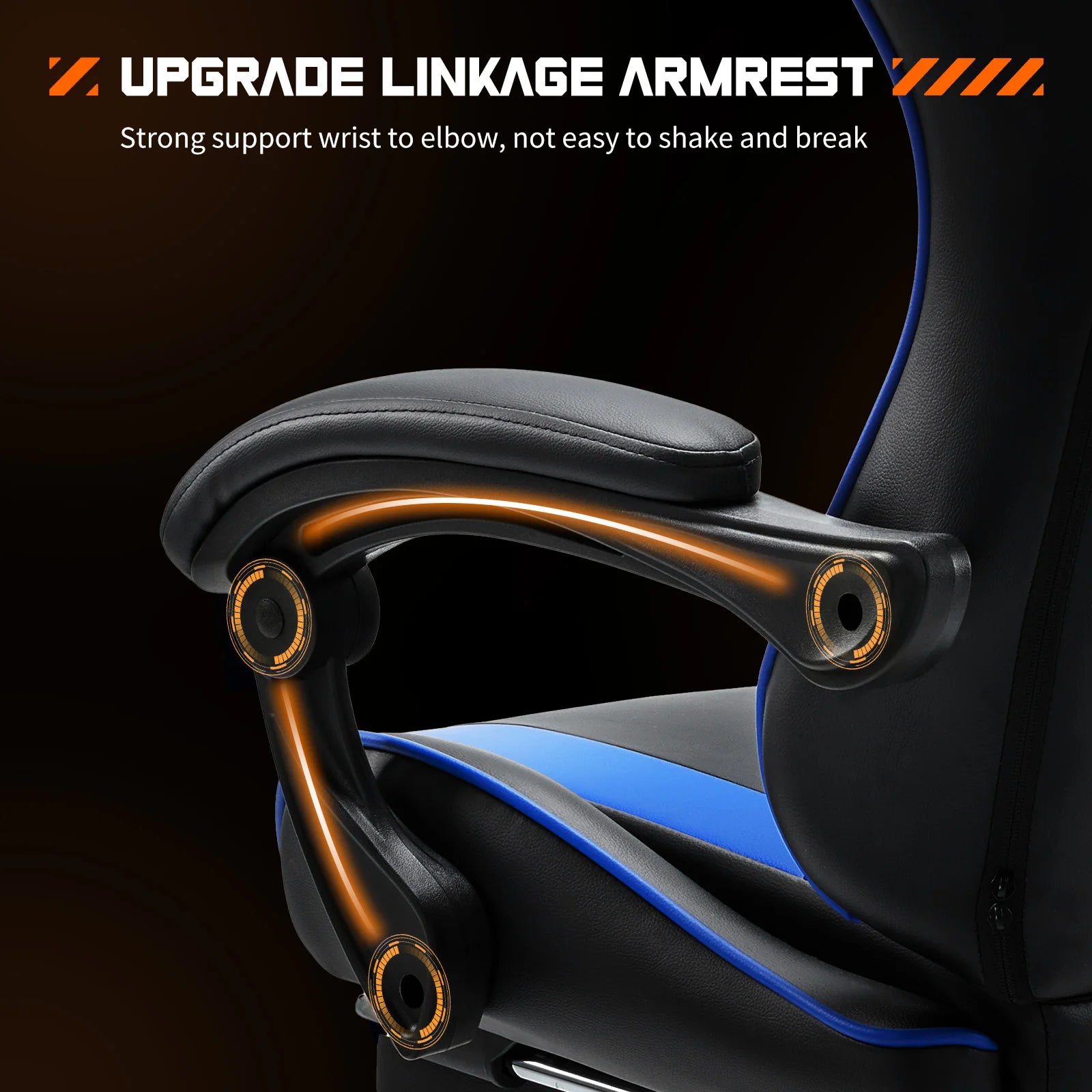 Gaming Chair Adjustable Swivel PU Leather