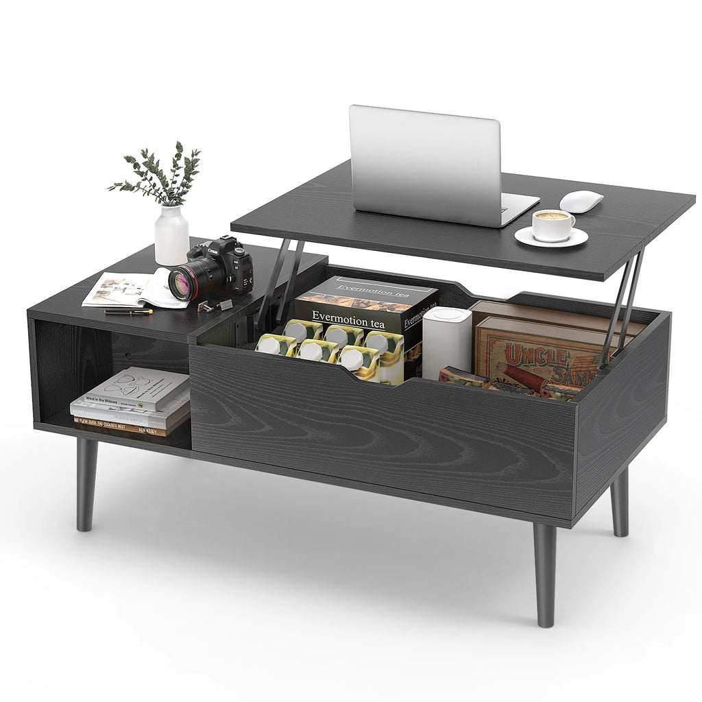 Lift Top Coffee Table with Adjustable Shelf