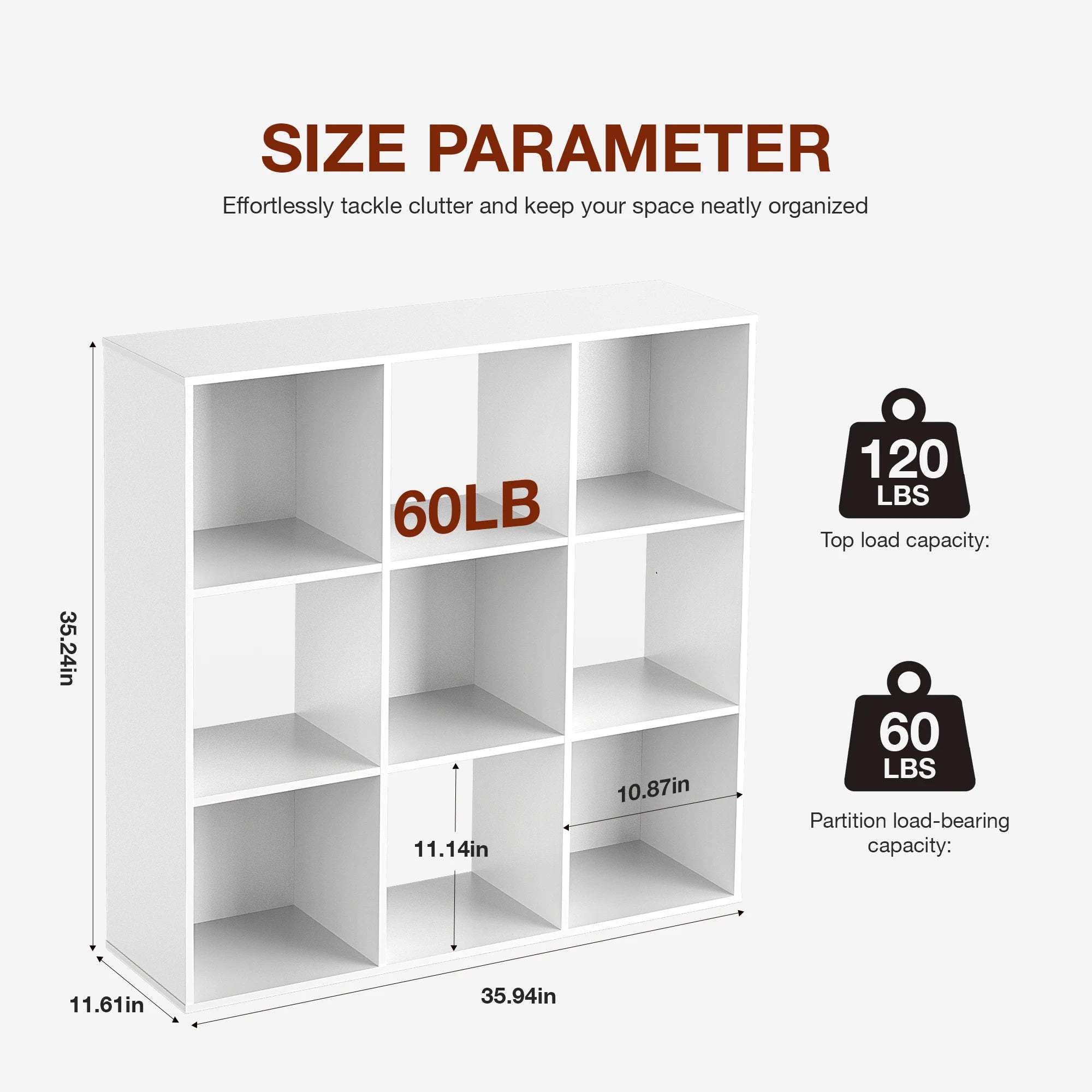 9 Cube Wooden Storage Organizer