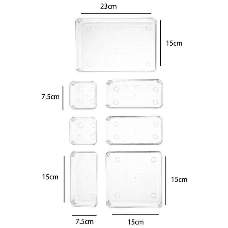 7PCS/Set Plastic Desk Drawer Organizers