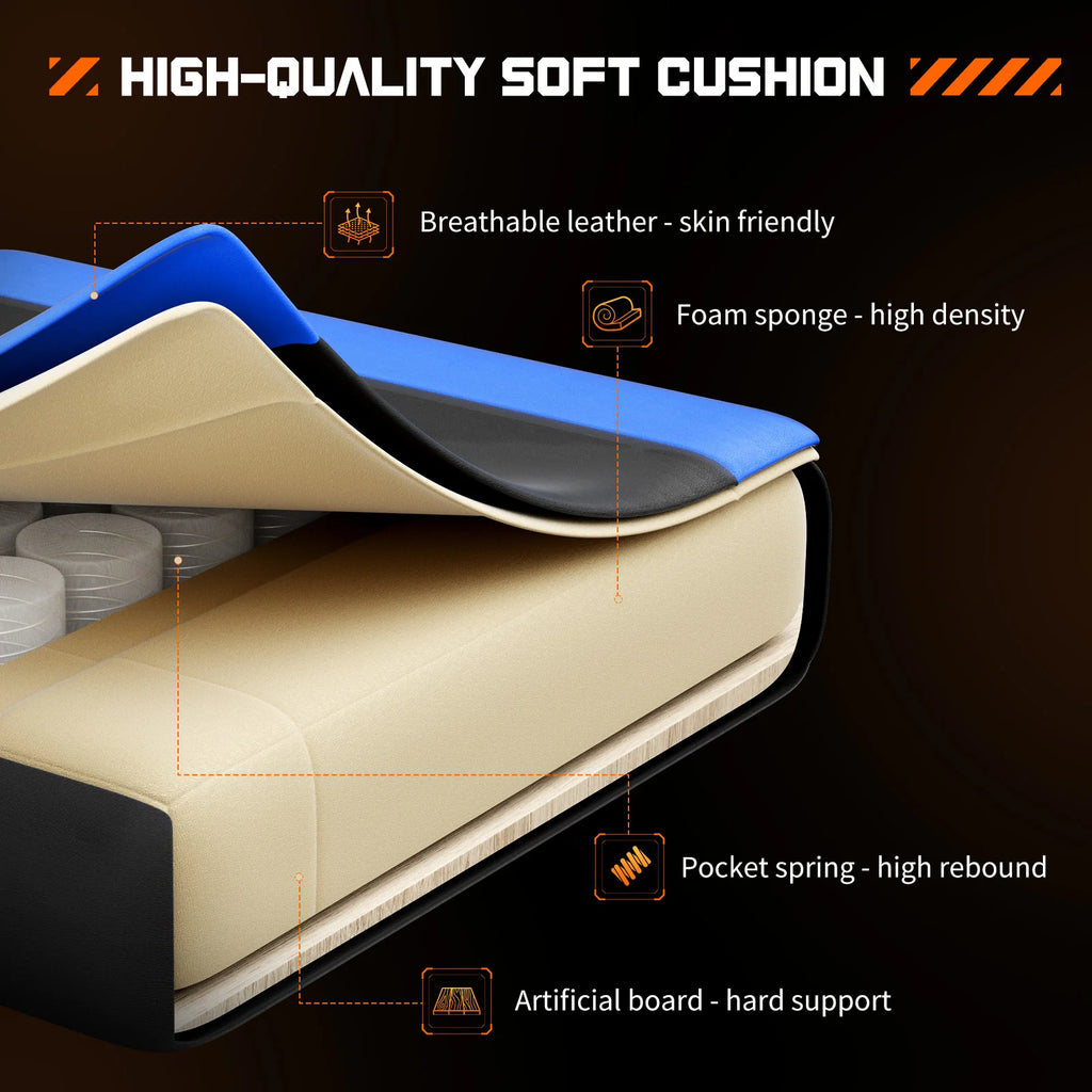 Gaming Chair Adjustable Swivel PU Leather