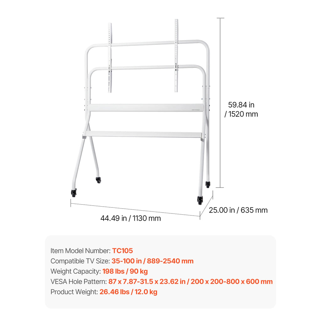 Mobile TV Stand with Wheels