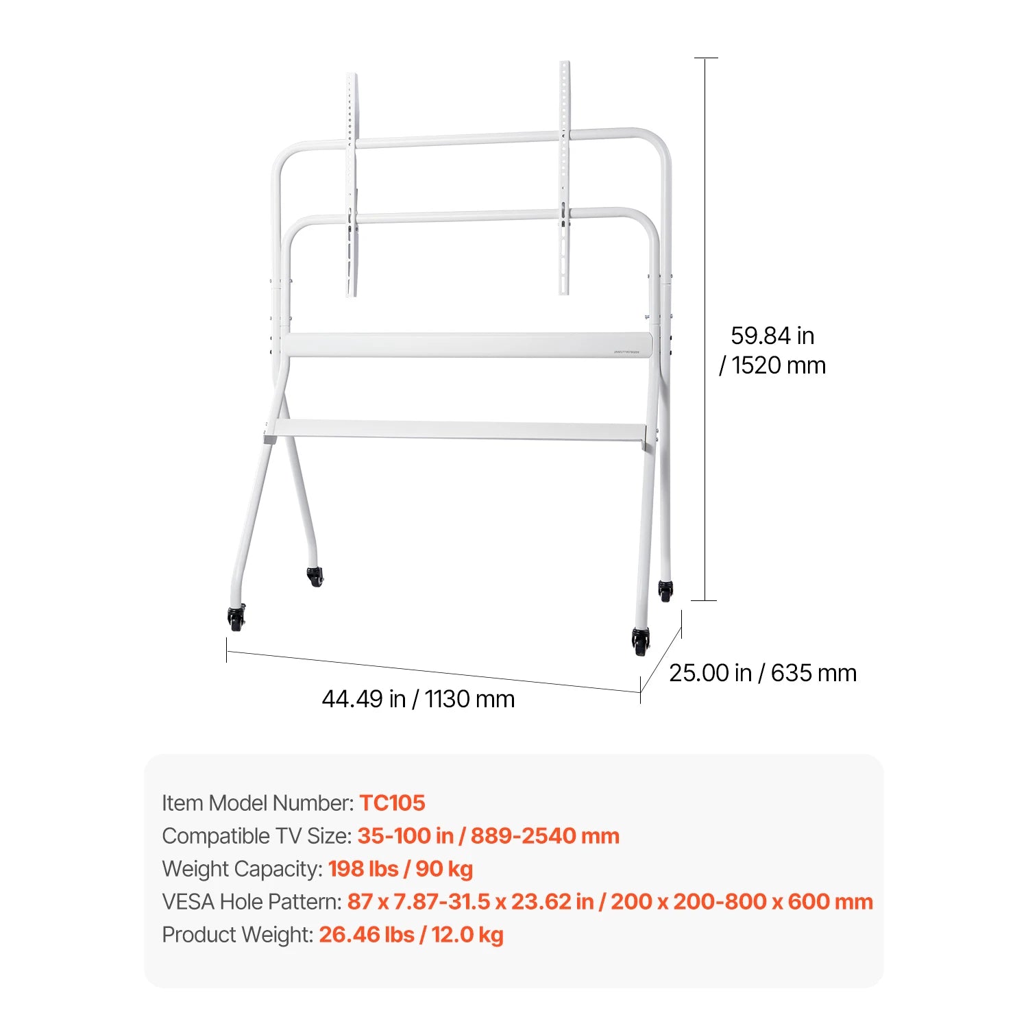 Mobile TV Stand with Wheels