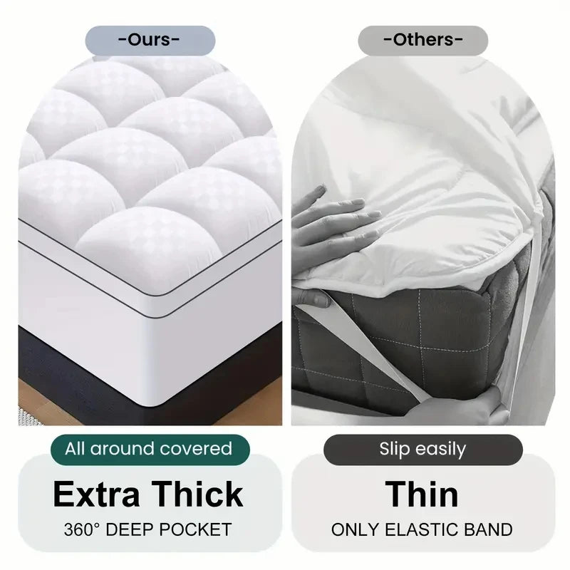 Thick Mattress Topper 1000Gsm Cooling Machine Washable