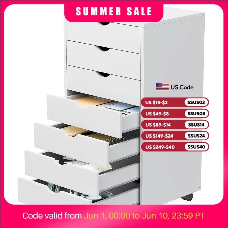 Mobile 7 Drawer File Nightstand