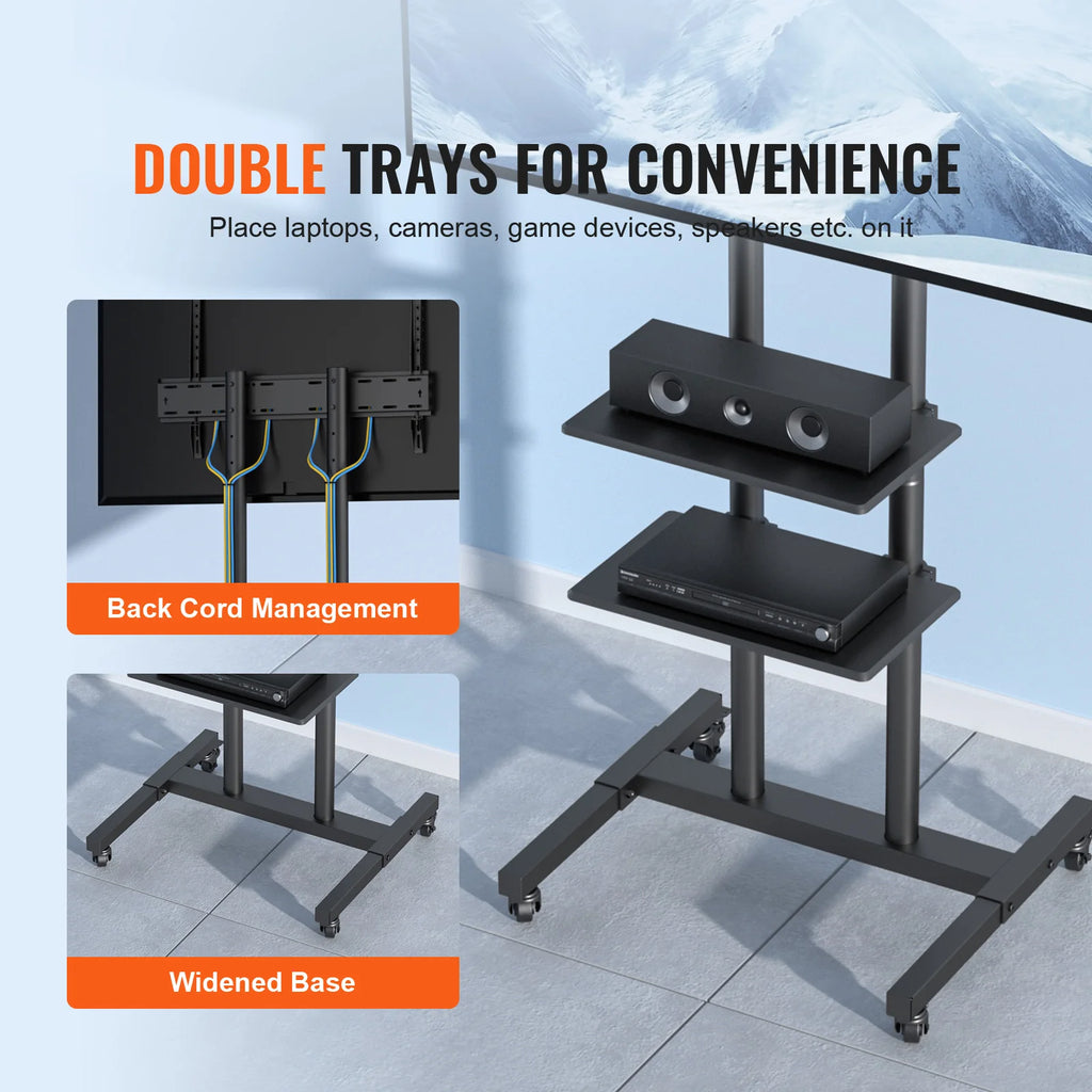 Mobile TV Stand  with Adjustable Height