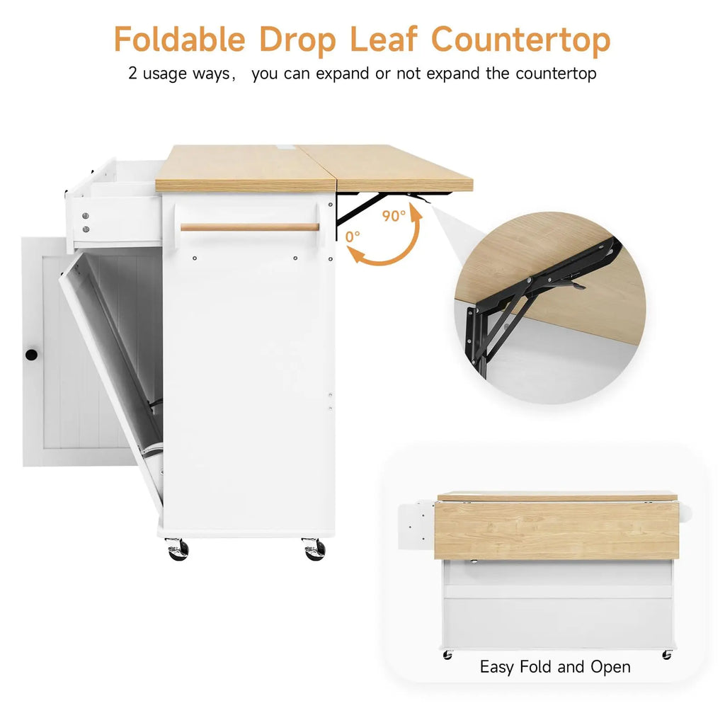 Mobile Kitchen Island/bar with Drop Table