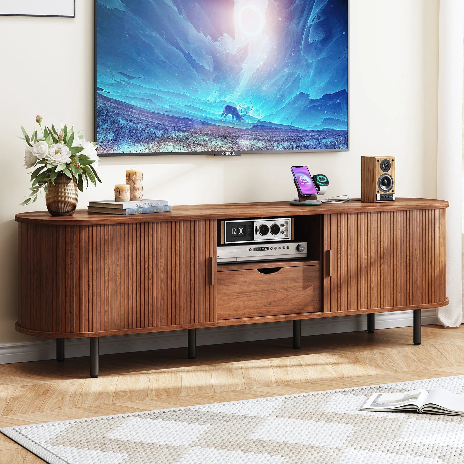 69" TV Entertainment Center w/ Power Outlet,
