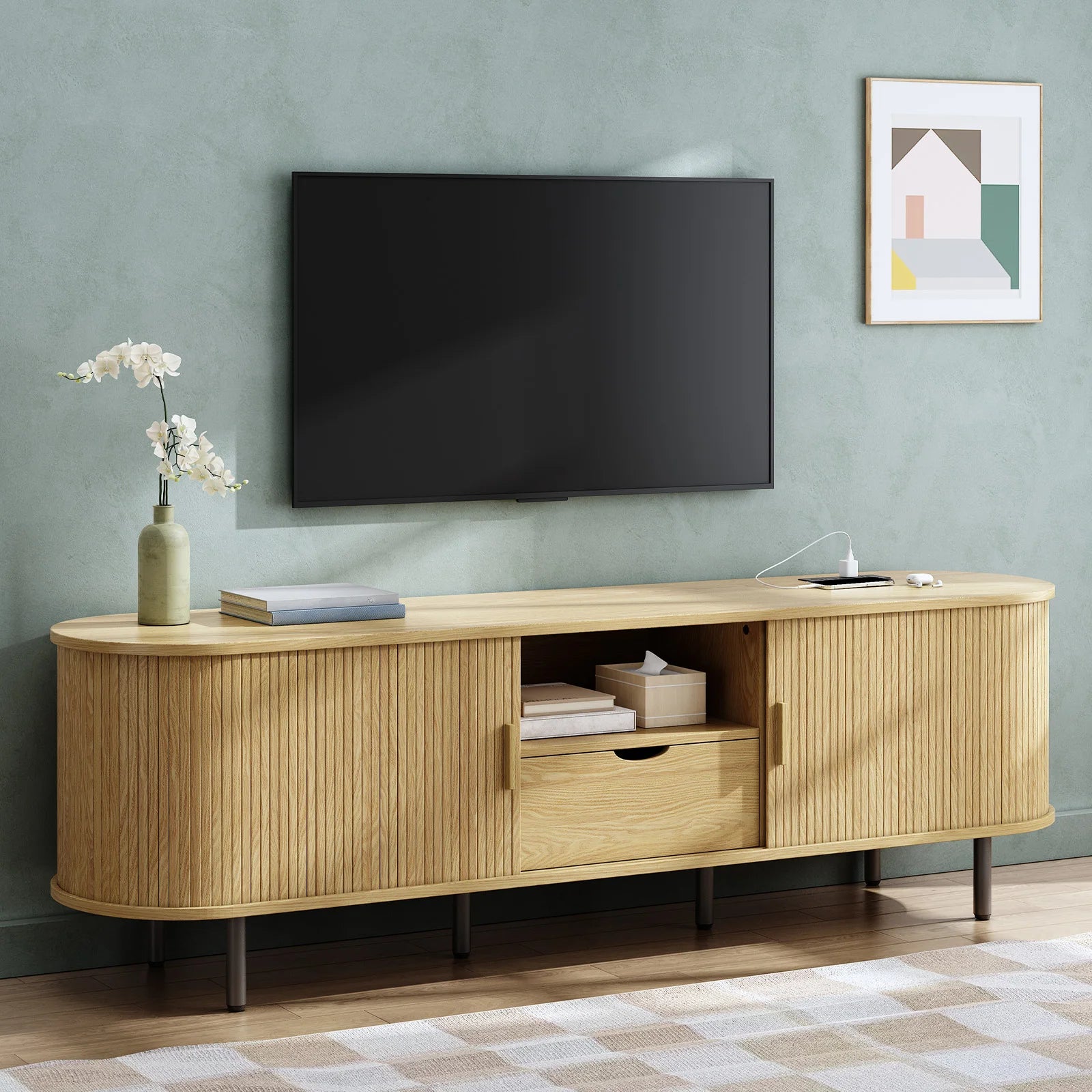 69" TV Entertainment Center w/ Power Outlet,