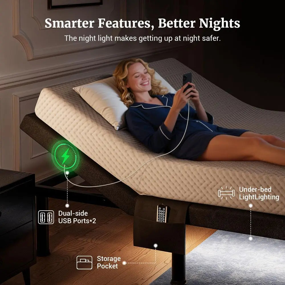 Adjustable Electric Split King Size Bed Frame