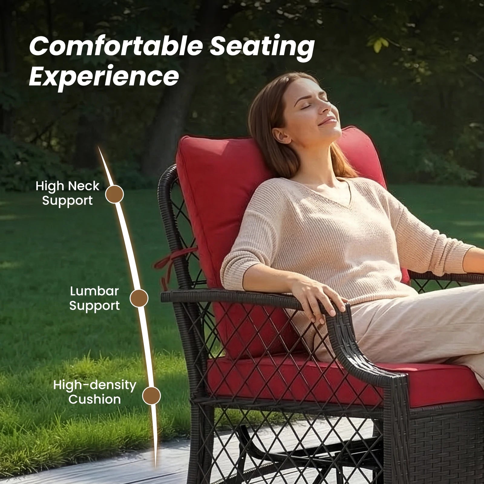 3-Piece Wicker Swivel Patio Set Glider Chairs